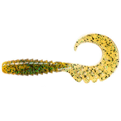 Silikoniniai masalai FishUp Fancy Grub 2.5" (10vnt.), #036 - Caramel/Green & Black