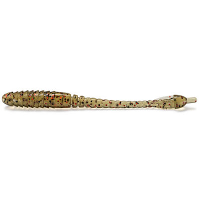 Silikoniniai masalai FishUp ARW Worm 2" (12vnt.), #045 - Green Pumpkin/Red & Black