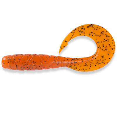 Silikoninis masalas FishUp Mighty Grub 3.5" (7pcs.), #049 - Orange Pumpkin/Black