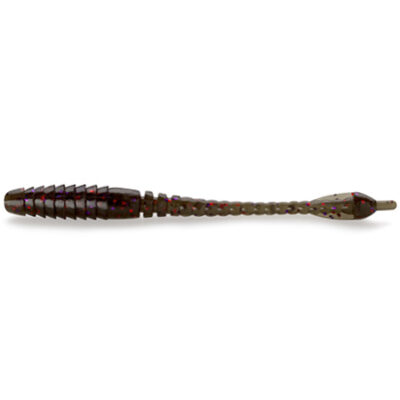 Silikoniniai masalai FishUp ARW Worm 2" (12vnt.), #050 - Green Pumpkin Brown/Red & Purple