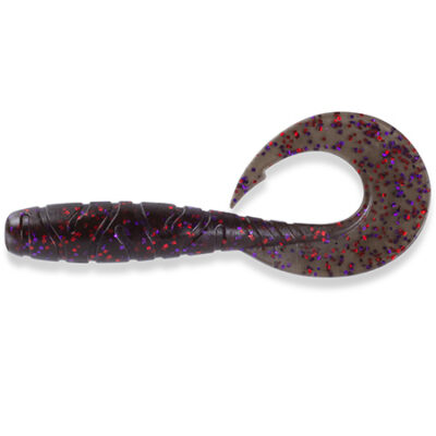 Silikoninis masalas FishUp Mighty Grub 4.5" (4pcs.), #050 - Green Pumpkin Brown/Red & Purple