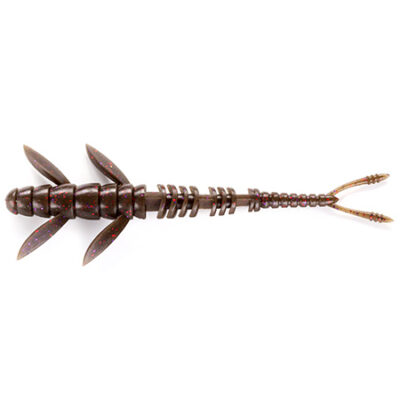 Silikoniniai masalai FishUp Flit 4" (7vnt.), #050 - Green Pumpkin Brown/Red & Purple