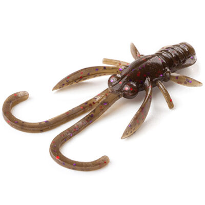 Silikoniniai masalai FishUp Baffi Fly 1.5" (10vnt.), #050 - Green Pumpkin Brown/Red & Purple
