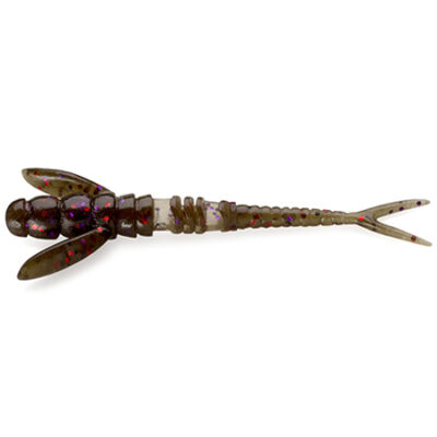 Silikoniniai masalai FishUp Flit 1.5" (10vnt.), #050 - Green Pumpkin Brown/Red & Purple