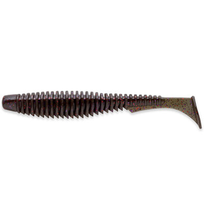 Silikoninis masalas FishUp U-Shad 4" (8pcs.), #050 - Green Pumpkin Brown/Red & Purple