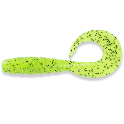 Silikoninis masalas FishUp Mighty Grub 4.5" (4pcs.), #055 - Chartreuse/Black