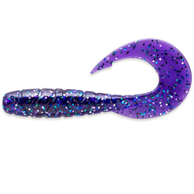 Silikoninis masalas FishUp Mighty Grub 4.5" (4pcs.), #060 - Dark Violet/Peacock & Silver