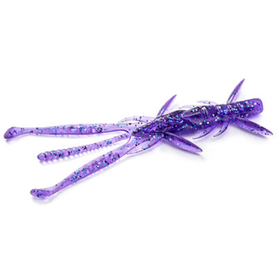 Silikoninis masalas FishUp Shrimp 3" (9pcs.), #060 - Dark Violet/Peacock & Silver