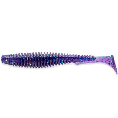 Silikoninis masalas FishUp U-Shad 4" (8pcs.), #060 - Dark Violet/Peacock & Silver
