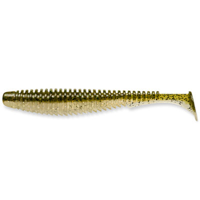 Silikoninis masalas FishUp U-Shad 4" (8pcs.), #202 - Green Pumpkin/Pearl