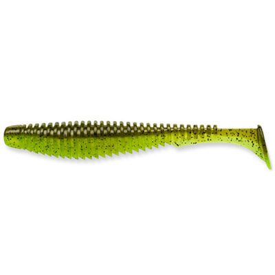 Silikoninis masalas FishUp U-Shad 4" (8pcs.), #204 - Green Pumpkin/Chartreuse