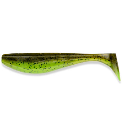 Silikoninis masalas FishUp Wizzle Shad 5" (4 vnt.), #204 - Green Pumpkin/Chartreuse