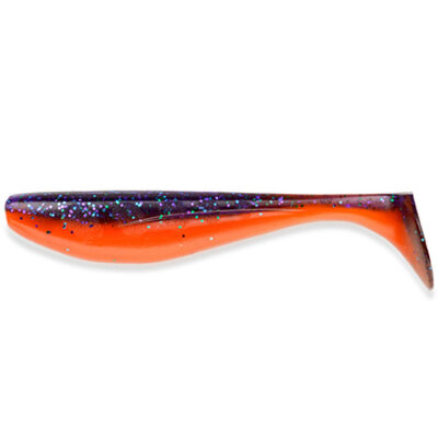 Silikoninis masalas FishUp Wizzle Shad 5" (4 vnt.), #207 - Dark Violet/Orange