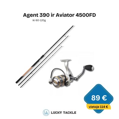 Feeder meškerė Agent 390 60-120g + ritė Aviator 4500FD