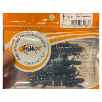 Silikoninis masalas FishUp Flit 2" (9 vnt.), #017 - Motor Oil /Green LT-01