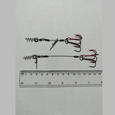 Apkaustas Gurza LEADER STINGER RIG ST-36 1 (9 & 12 сm) Red 2 vnt.