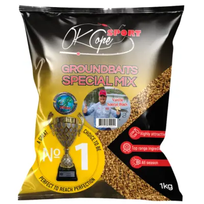 Jaukas OKCOPE SPORT GROUNDBAITS Special mix - Vanille Special Black 1kg