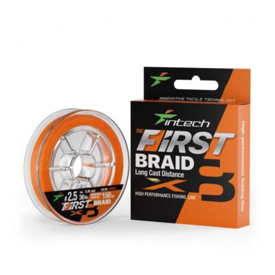 Pintas valas Intech First Braid X8 Orange 150m  #1.0 (17lb/7.71kg)