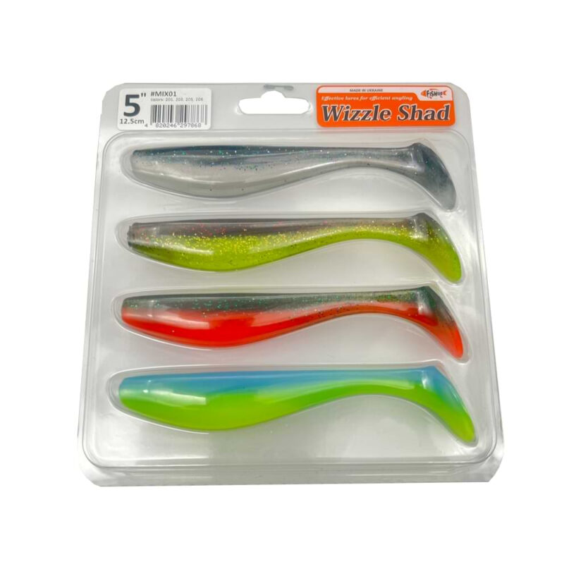 Silikoniniai masalai Wizzle Shad 5 4 vnt. MIX01