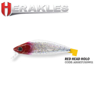 Vobleris HERAKLES YUME 50 S SW 50mm 4,3g. (Red Head Holo)