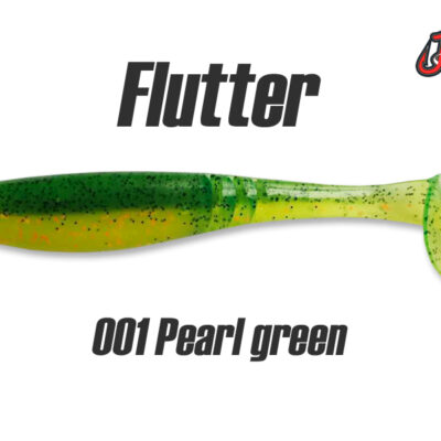 Silikoninis masalas Jig It Flutter 3.8 col. 001 Pearl Green (Garlic)