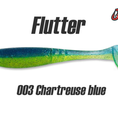 Silikoninis masalas Jig It Flutter 3.2 col. 003 Chartreuse Blue