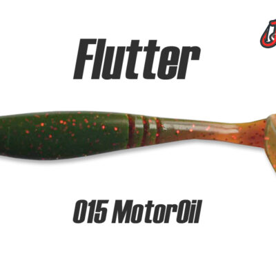 Silikoninis masalas Jig It Flutter 3.8 col. 015 Motor Oil (Garlic)