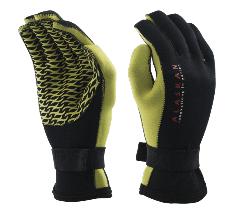 Neoprenovye perchatki alaskan adgby black yellow