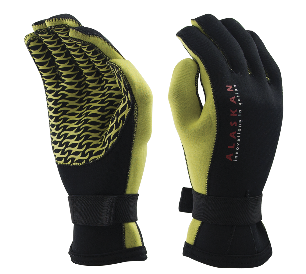 Neoprenovye perchatki alaskan adgby black yellow