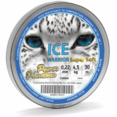 Žieminis valas Phantom Ice Warrior SUPER SOFT CLEAR 0,11mm, 1,1kg 30m