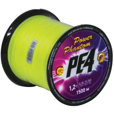 Pintas valas Power Phantom PE4, 1500m, FLUO-YELLOW #1.5, 0,20mm, 9,9kg