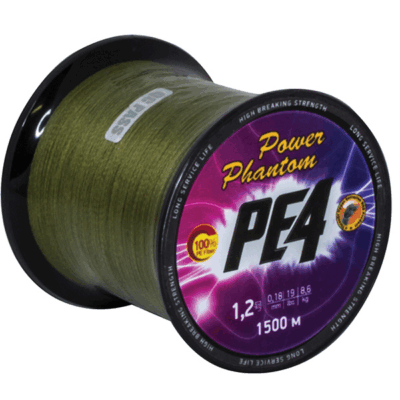 Pintas valas Power Phantom PE4, 1500m, GREEN #1, 0,16mm, 7,7kg