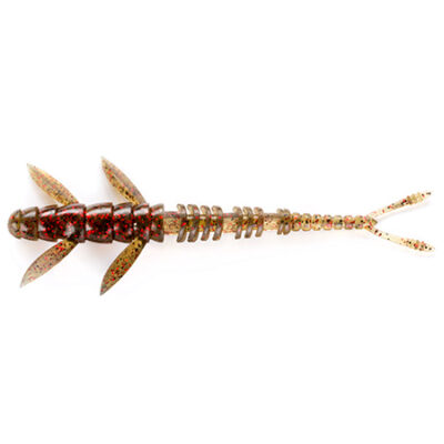 Silikoniniai masalai FishUp Flit 4" (7vnt.), #045 - Green Pumpkin/Red & Black