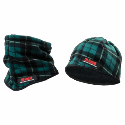 Flisinis šalikas - kepurė black / green (AACC1803-FS)