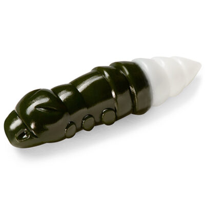 Silikoninis masalas FishUp Pupa 1.5" (10pcs.), #140 - Dark Olive/White, garlic taste
