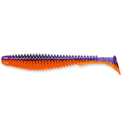 Silikoninis masalas FishUp U-Shad 4" (8pcs.), #207 - Dark Violet/Orange