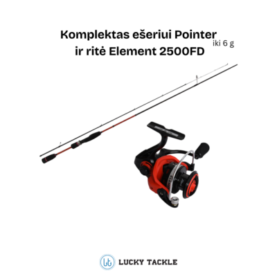 Komplektas ešeriui Pointer iki 6gr ir ritė spiningavimui Element 2500FD