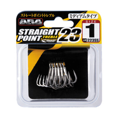 SASAME trišakiai 223SS Straight point Treble hook23 Size 2/0, 5pcs/pack,223SS2/0