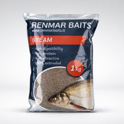 RENMAR BAITS Bream Black – žvejybinis jaukas karšiams Juodas (1 kg)