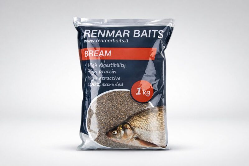 RENMAR BAITS Bream Black – žvejybinis jaukas karšiams Juodas (1 kg)