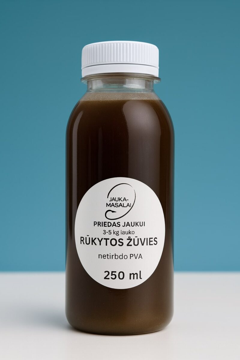 Rūkytos žuvies priedas jaukui – stiprus atraktantas žūklei (250 ml)