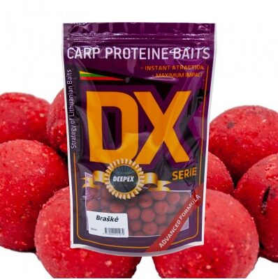 Baltyminiai kukuliai karpiams Braškė 18mm – raudonos spalvos boiliai karpių žvejybai