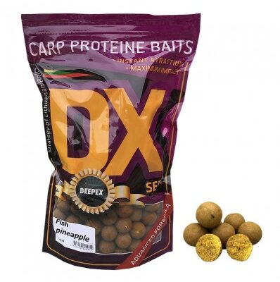 Baltyminiai kukuliai karpiams Žuvis ananasas 18mm – tamsiai geltonos spalvos boiliai karpių žvejybai