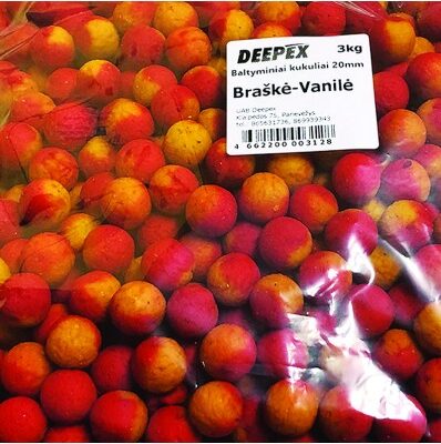 Pašariniai boiliai karpiams Braškė vanilė 20mm 3kg – rožinės spalvos jaukinimo boiliai karpių žvejybai
