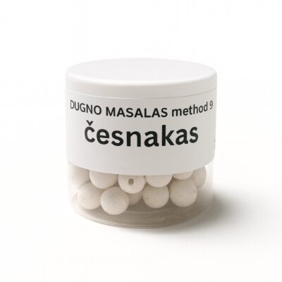 Dugno masalas Method 9mm česnakas – balti kukuliai stiklainyje