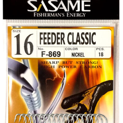 SASAME kabliukai F-869 FEEDER CLASSIC Nickel Nr.16, 18pcs/pack, 1vnt, F869016