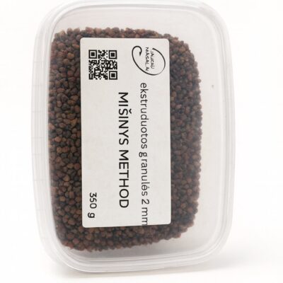 Mišinys method ekstruduotos granulės 2mm 350g tamsios granulės dėžutėje