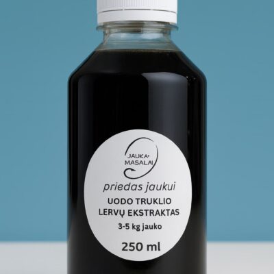 Uodo truklio lervų ekstraktas jaukui 250ml juodas skystis buteliuke