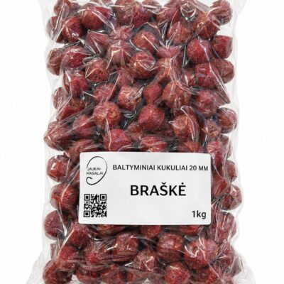 Baltyminiai kukuliai 20mm Braškė 1kg