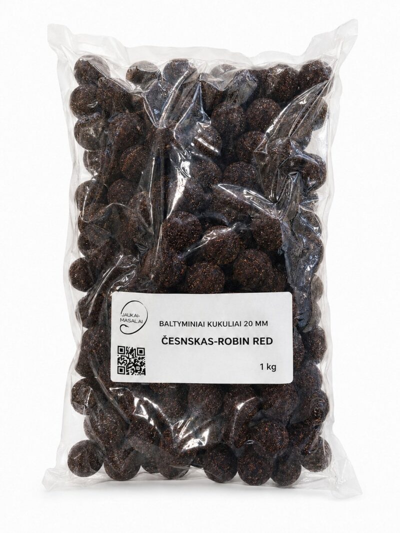 Baltyminiai kukuliai 20mm Česnakas-Robin Red 1kg